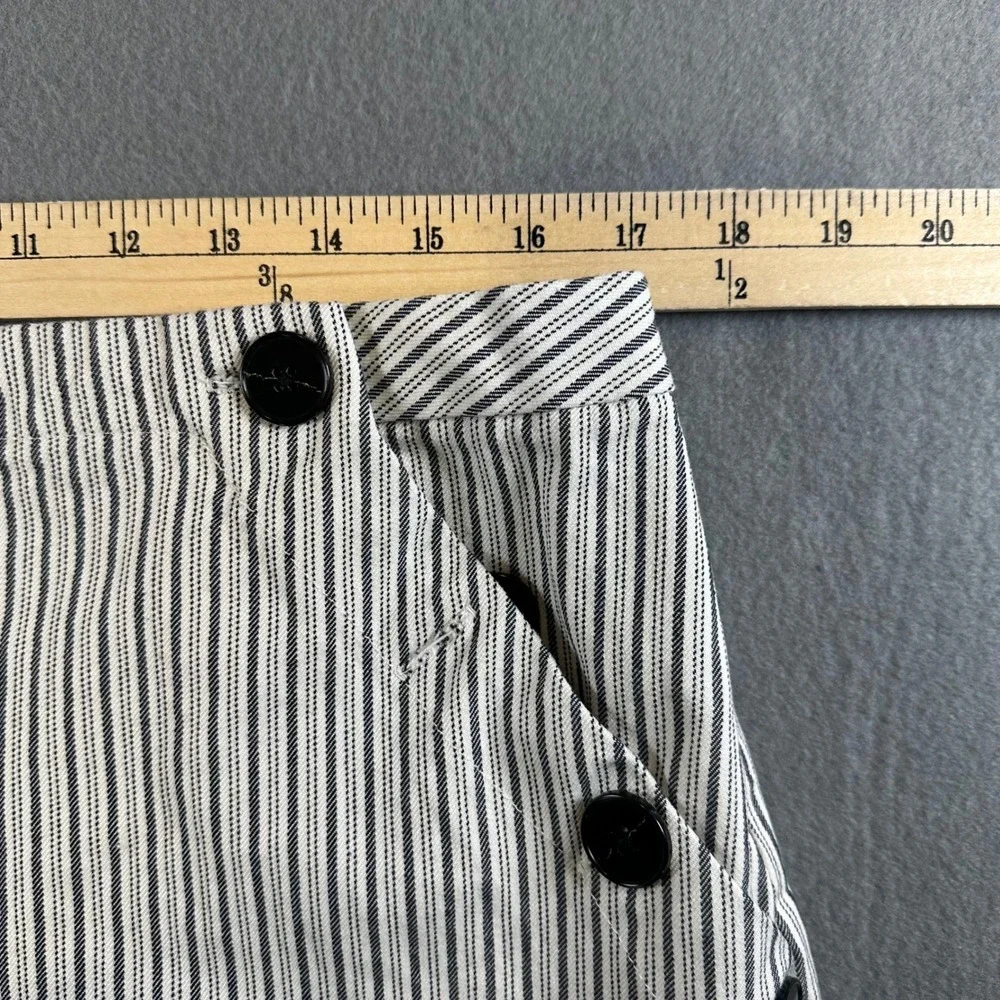 Banana Republic Blue Stripe Button Side Mini Skirt 14 Nautical ALine S/547958-00